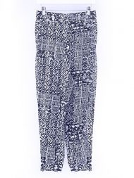 Boho Tribal pants in navy and white print